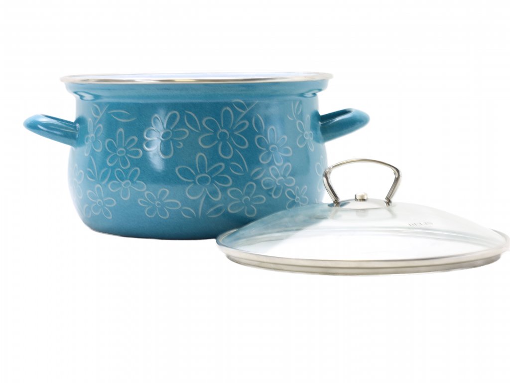 Emaille Topf Flower 18cm/2,6l