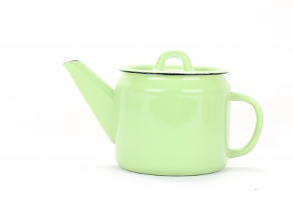 Smaltovaná konvice na čaj zelená