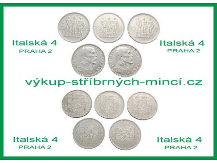 stříbro stribro mince minci 10 20 100