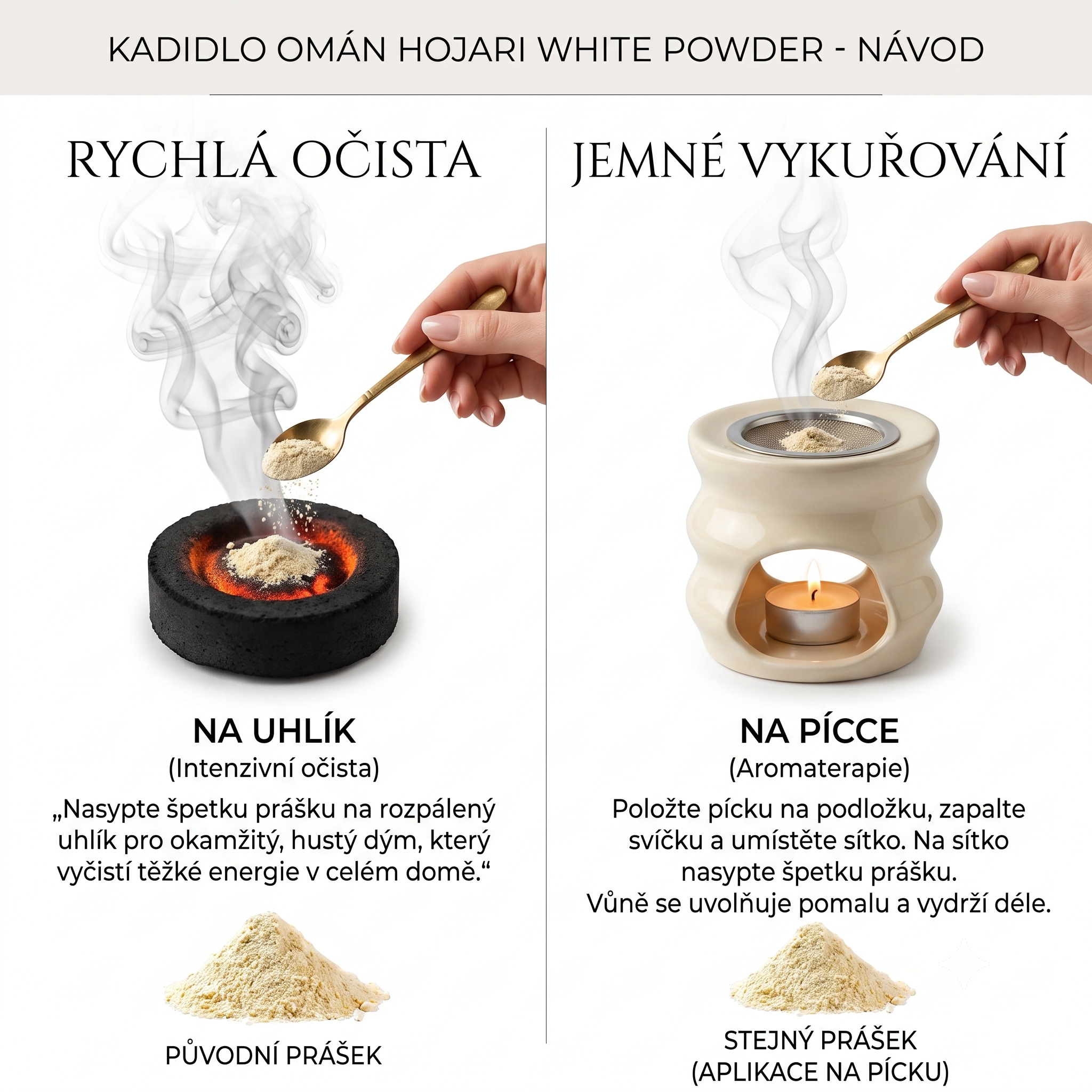 Návod jak vykuřovat kadidlový prášek