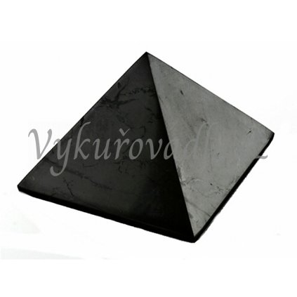 Šungitová pyramida velká leštěná 20x20cm