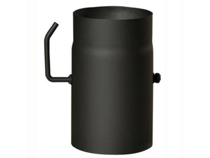 Rúra dymová hrubostenná 1,5 / 120 mm / 0,25 m s klapkou, čierna