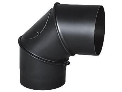 Koleno dymové hrubostenné 1,5 / 130 mm s otvorom, čierne