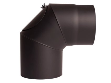 Koleno dymové hrubostenné 1,5 / 130 mm s otvorom, čierne