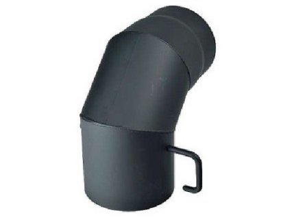 Koleno dymové hrubostenné 1,5 / 160 mm s klapkou, čierne