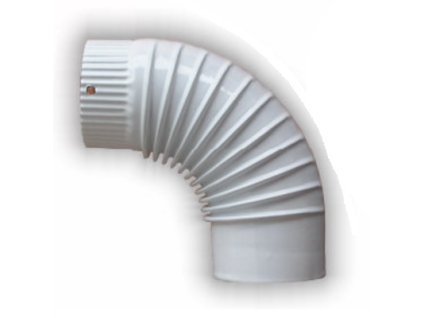 Koleno dymové SMALT 120 mm, biele