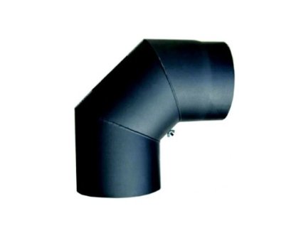 Koleno dymové hrubostenné 2,0 / 150 mm s otvorom, čierne