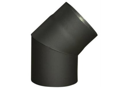 Koleno dymové hrubostenné 1,5 / 150 mm 45 st., čierne