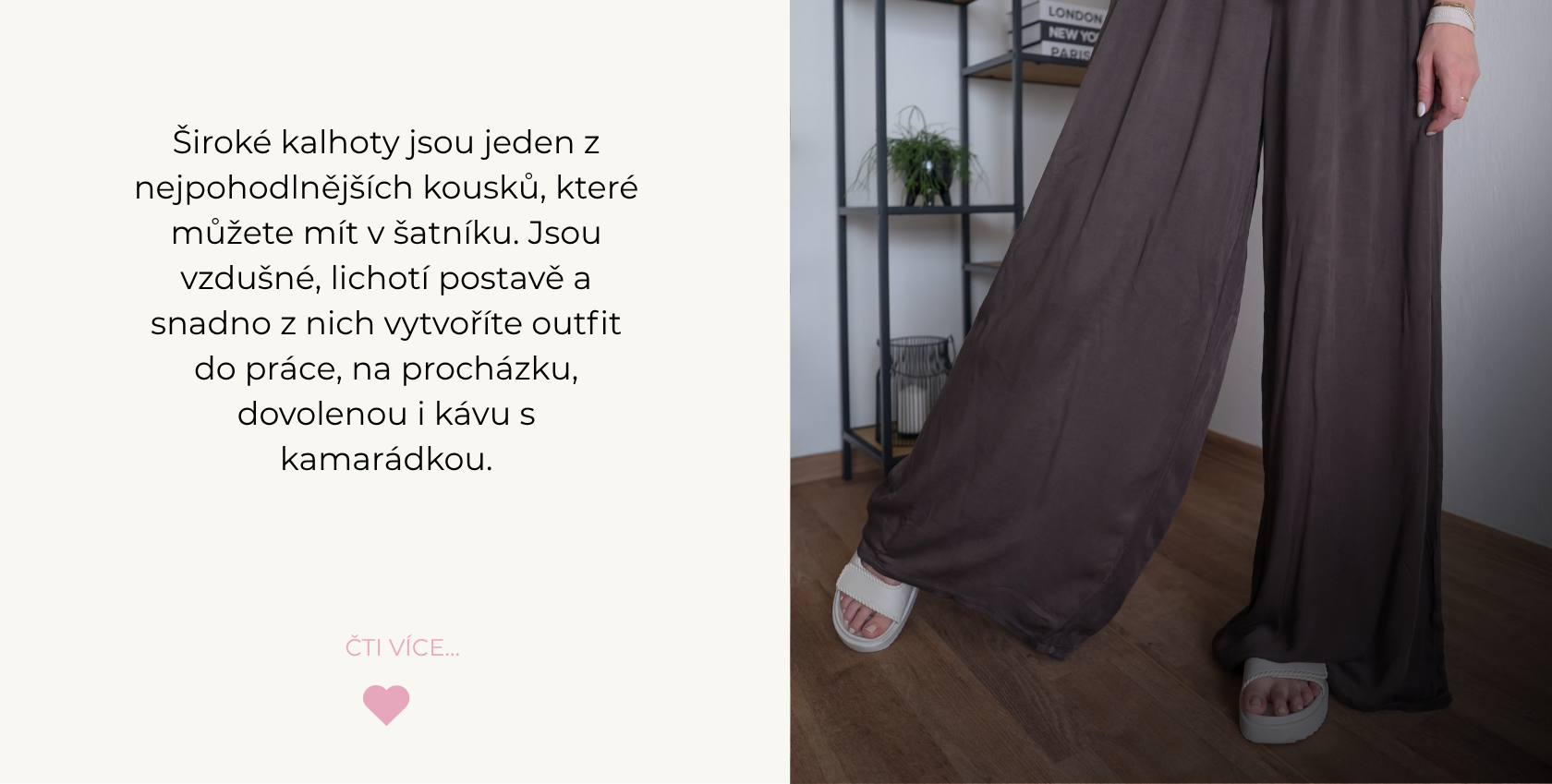Jak kombinovat široké kalhoty na jaro a léto