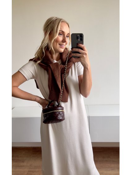 Starorůžové volné maxi šaty – pohodlné šaty pro každý den