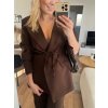 Elegantní sako s páskem – čokoládové