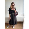 Černé maxi šaty s košilí detail materiálu viskóza