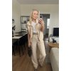 Béžový komplet s vestou - moderní dvojdílný outfit pro volný čas