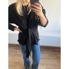 Černý svetr s uzlem - trendy pletený svetr pro každé roční období