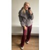 Trendy šedý kožich z umělé kožešiny - stylový podzimní kabátek