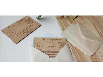 dárkový poukaz dřevěný