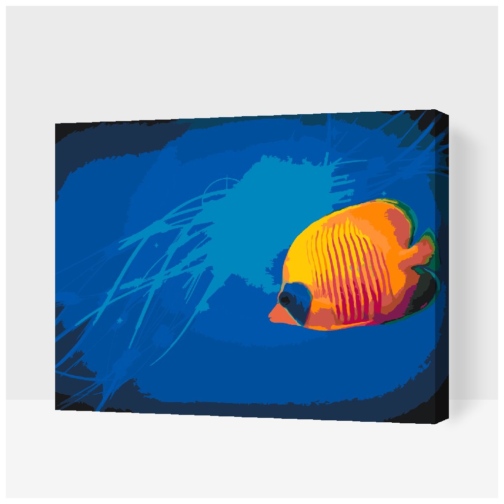 Malování podle čísel - Žlutá rybka (Rámování Bez rámu (pouze plátno), Velikost 40x50cm)