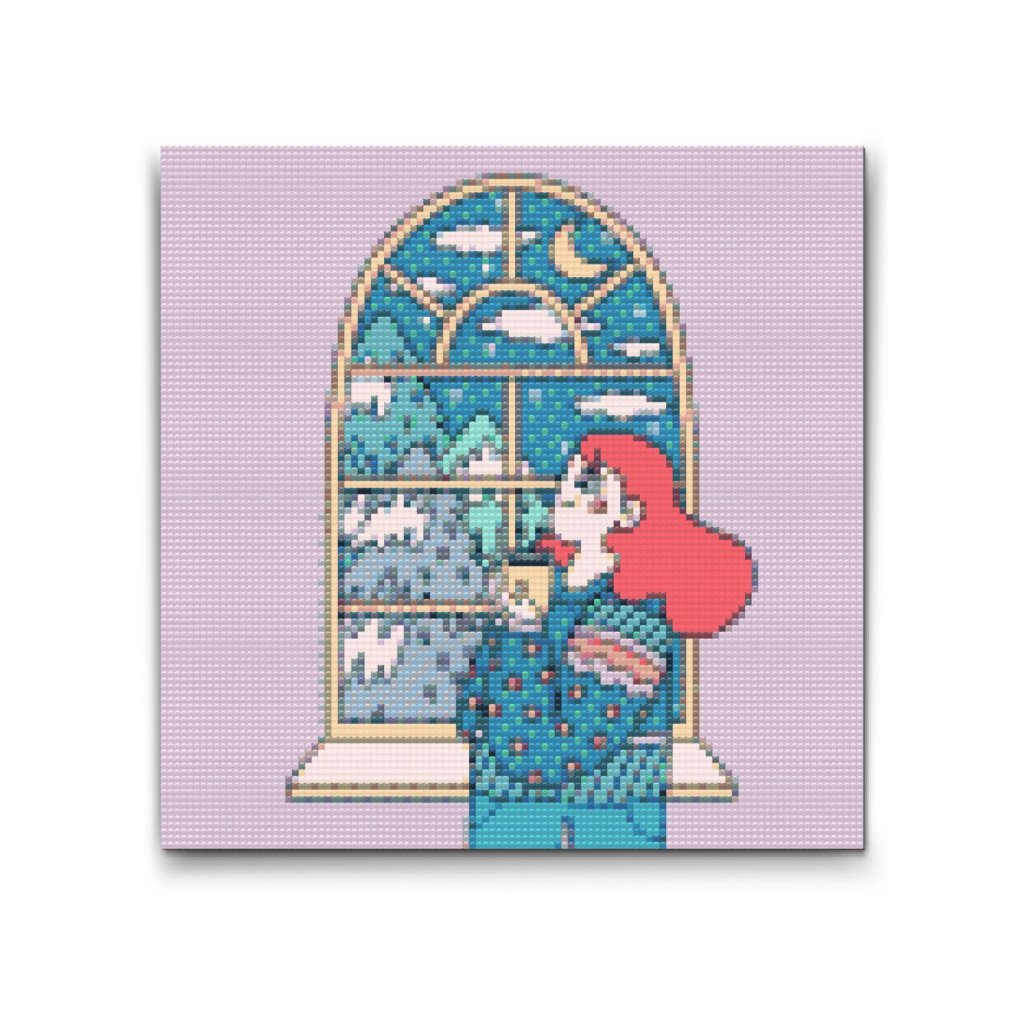 M2_Diamantové_malování_-_Ilustrace_-_Čaj_u_okna