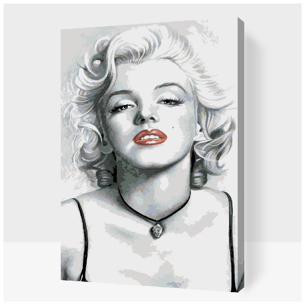Malování podle čísel - Marilyn Monroe červené rty