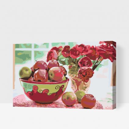 Malování podle čísel - Jablka a květy