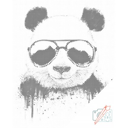 Tečkování - Panda se slunečními brýlemi