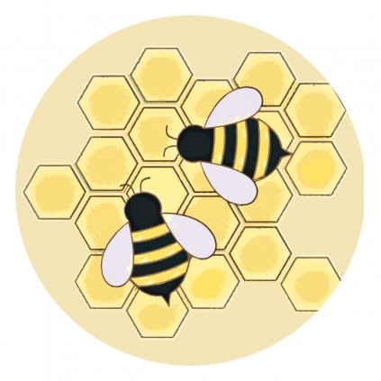 Včely na medovém plástu Kulaté