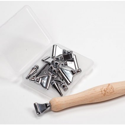 Diamantovací tužka - Dřevěná s 15 kovovými nástavci