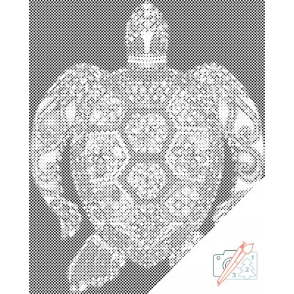 Tečkování - Mandala želva