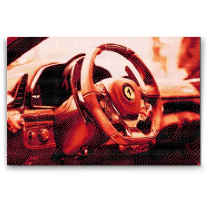 Diamantové malování -  Ferrari volant