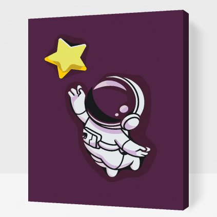 Malování podle čísel - Astronaut v blízkosti hvězdy