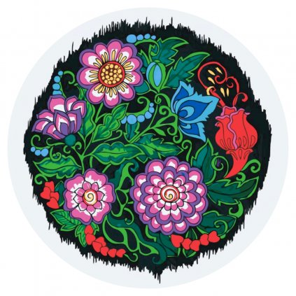 Mandala s květy Kulatá