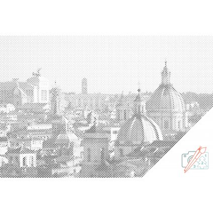 Tečkování - Výhled na město - Řím