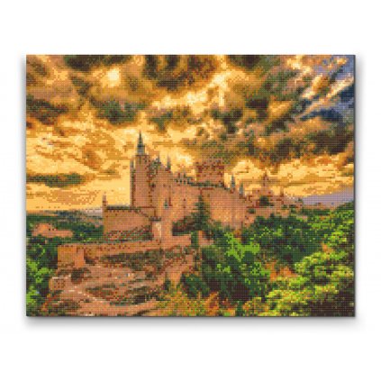 Diamantové malování - Hrad Alcázar, Segovia