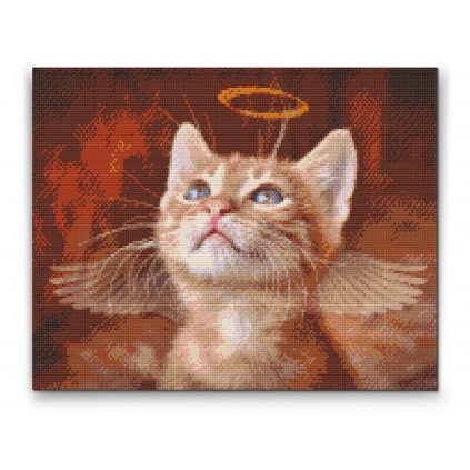 Diamantové malování -  Andělská kočka