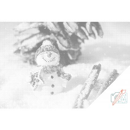 Tečkování - Usmívající se sněhulák