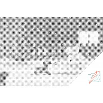 Tečkování - Sněhulák a pes