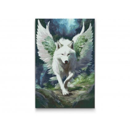 Diamantové malování - Andělský vlk