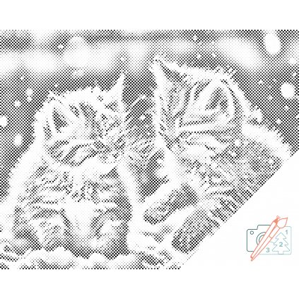 Tečkování - Koťata ve sněhu