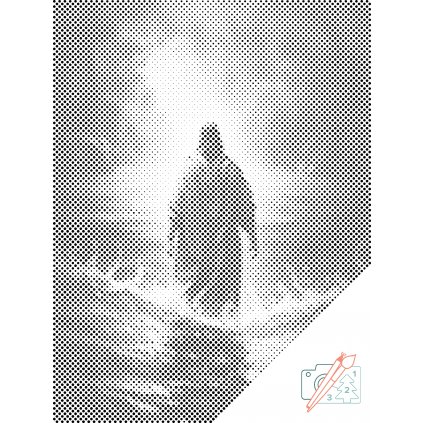 Tečkování - Ježíš, chůze po vodě