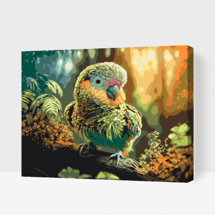 Malování podle čísel - Papoušek v lese
