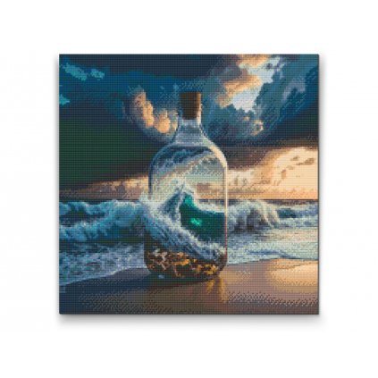 Diamantové malování - Moře v láhvi