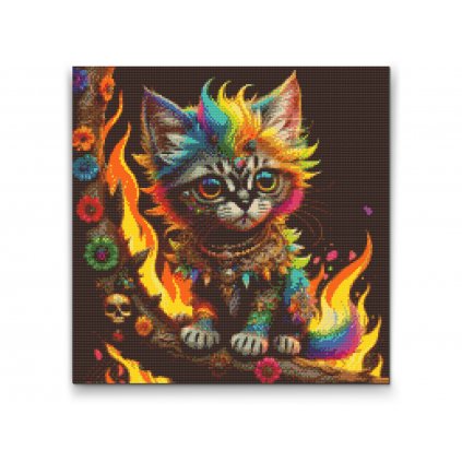 Diamantové malování - Šamanské kotě