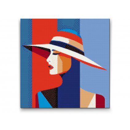 Diamantové malování - Žena s kloboukem