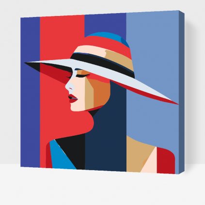 Malování podle čísel - Žena s kloboukem