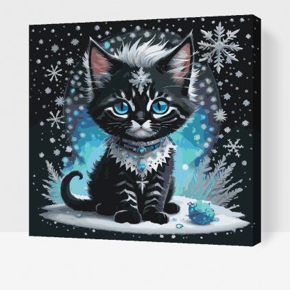 Malování podle čísel - Sněžné kotě