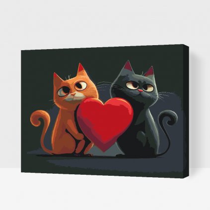 Malování podle čísel - Zamilované kočky