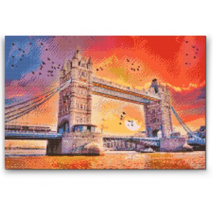 Diamantové malování - Londýnský most při západu slunce