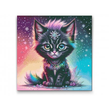 Diamantové malování - Duhové černé kotě