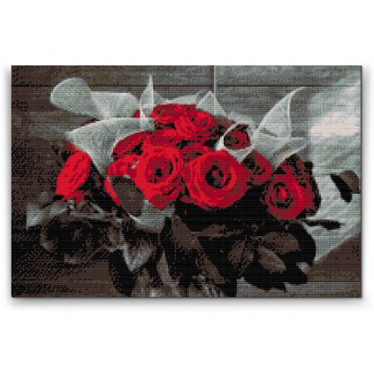 Diamantové malování - Kytice červených růží