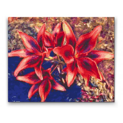Diamantové malování - Červené lilie
